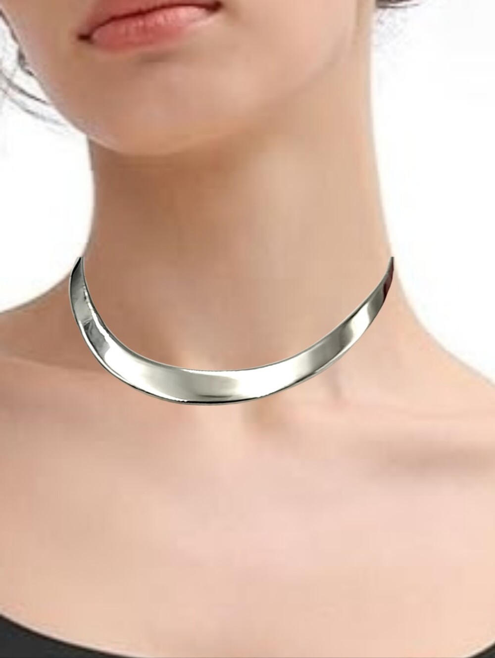 925 Sterling Silver Modernist Torque Collar Choker Necklace Mexico 29g NWOT